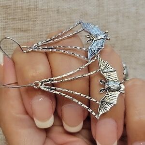Goth Bat Drop Earrings
